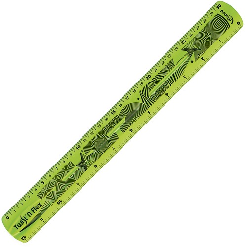 Helix Twist-n-Flex 12" Ruler - 12" Length - Imperial, Metric Measuring System - 1 Each - Assorted