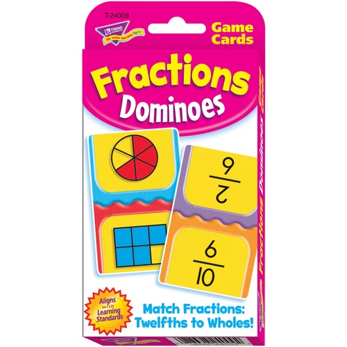 Trend Fractions Dominoes Challenge Cards Game - Theme/Subject: Learning - Skill Learning: Fraction - 56 Pieces - 9+ - 56 / Pack