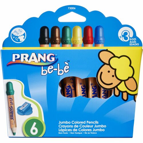 Prang be-be Jumbo Colored Pencils - Assorted Lead - 6 / Set