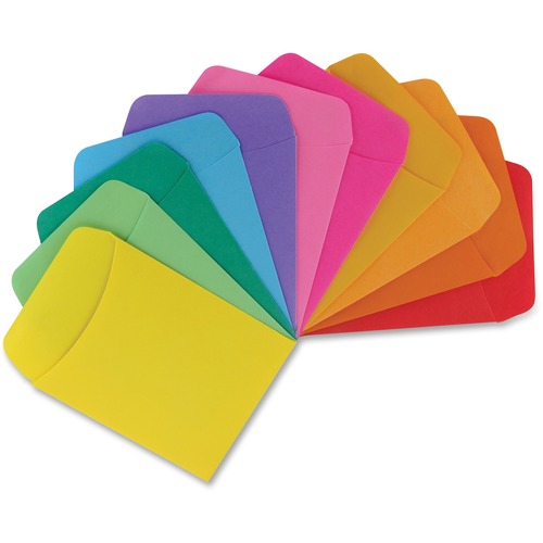 Hygloss Nonadhesive Library Pockets - 5" Height x 3.5" Width x 7" Length - Rectangular - Assorted - Manila - 30 / Pack