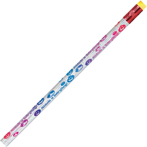 Moon Products Attitude/Everything Themed Pencils - #2 - Silver Barrel - 1 Dozen