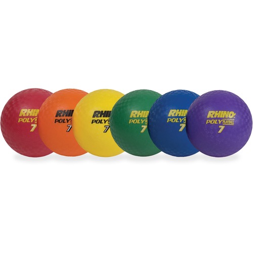 Champion Sports Poly Playground Ball Set - 8.50" - Red, Orange, Yellow, Green, Blue, Purple - 6 / Set