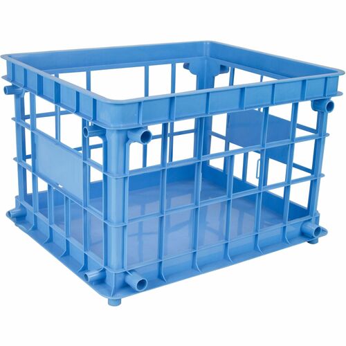 Storex Storage Crate - External Dimensions: 14.3" Width x 17.3" Depth x 11.2" Height - Stackable - Assorted - For File, Classroom Supplies - Recycled - 3 / Set