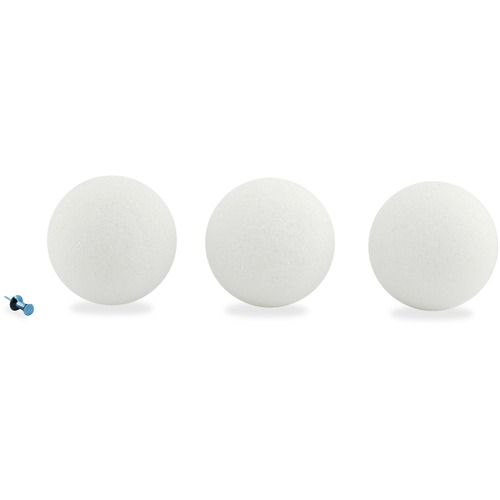 Hygloss Styrofoam Balls - Project, Science Project, Diorama, Decoration x 3" (76.20 mm)Diameter - 12 / Pack - White - Styrofoam