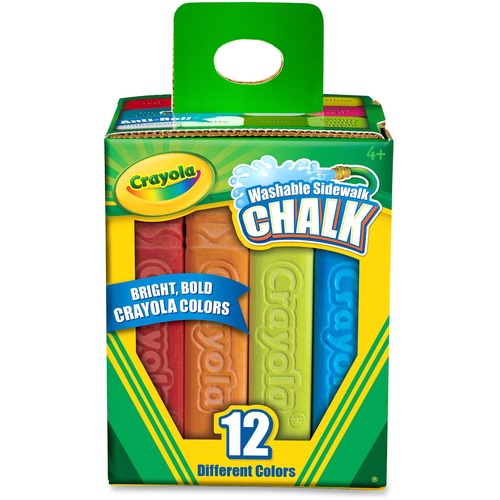 Crayola Washable Sidewalk Chalk - 4" Length - Assorted - 12 / Box