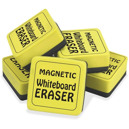 The Pencil Grip Magnetic Whiteboard Eraser - 2" Width x 2" Length - Durable, Lightweight, Soft, Magnetic - Yellow - 12 / Pack