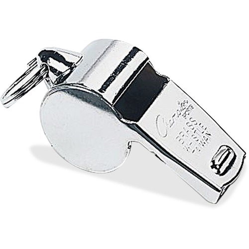 Champion Sports Whistle/Lanyard - 2" Width x 1" Depth x 1" Height - 1 / Pack - Silver, Black - Metal, Nylon