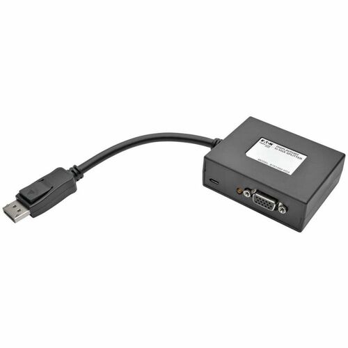 Tripp Lite 2-Port DisplayPort to VGA Splitter 1920x1080 (1080p) @ 60Hz TAA - DisplayPort/VGA Video Cable for Monitor, Projector, TV, Splitter, Video Device - First End: 1 x DisplayPort Digital Audio/Video - Male - Second End: 2 x 15-pin HD-15 - Female - S