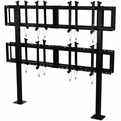 Peerless-AV SmartMount Back-to-Back Modular Video Wall Pedestal Mount 2x2 Configuration - Up to 60" Screen Support - 362.87 kg Load Capacity - 75.35" (1913.89 mm) Height x 80.61" (2047.49 mm) Width x 10.35" (262.89 mm) Depth - Aluminum - Black