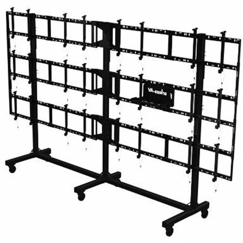 Peerless-AV SmartMount Portable Video Wall Cart 4x3 Configuration for 46" To 55" Displays - Up to 55" Screen Support - 544.31 kg Load Capacity - 102.49" (2603.25 mm) Height x 14.30 ft (4359.40 mm) Width x 36.05" (915.67 mm) Depth - Aluminum - Black