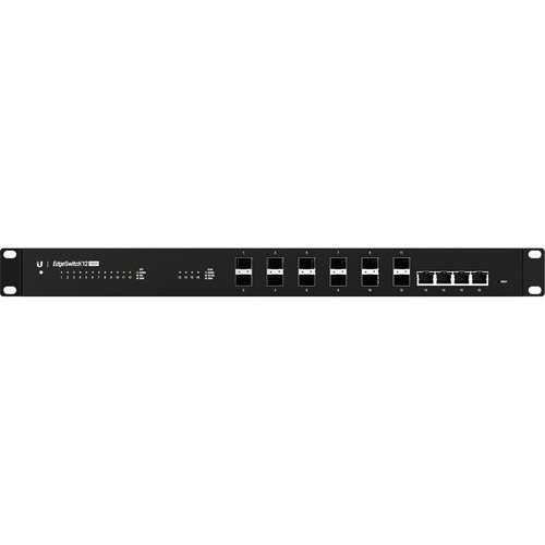 Ubiquiti Managed Gigabit Fiber Switch - 4 Ports - Manageable - Gigabit Ethernet - 1000Base-X, 1000Base-T - 3 Layer Supported - Modular - 12 SFP Slots - Optical Fiber, Twisted Pair - 1U High - Rack-mountable - 1 Year Limited Warranty