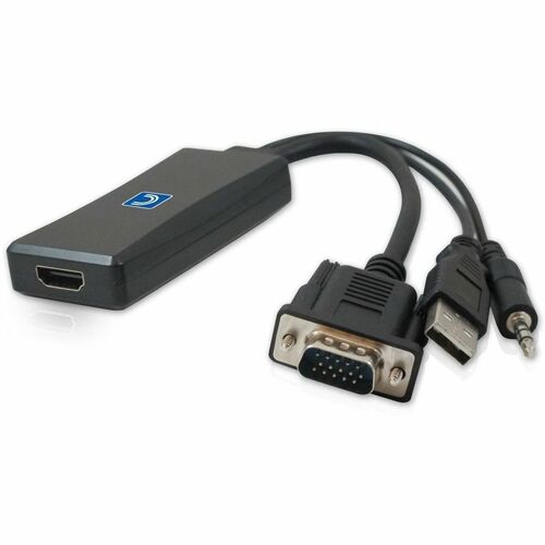 Comprehensive VGA to HDMI Converter Adapter with Audio - 1 x 15-pin HD-15 VGA - Male, 1 x Mini-phone Stereo Audio - Male, 1 x USB Type A - Male - 1 x HDMI Digital Audio/Video - Female - 1920 x 1200 Supported - White
