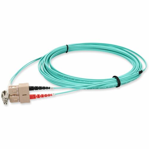 AddOn Fiber Optic Duplex Patch Network Cable - 9.8 ft Fiber Optic Network Cable for Patch Panels, Hubs, Switches, Media Converters, Router, Network Device - First End: 2 x LC Network - Male - Second End: 2 x SC Network - Male - 1 Gbit/s - Patch Cable - Ri