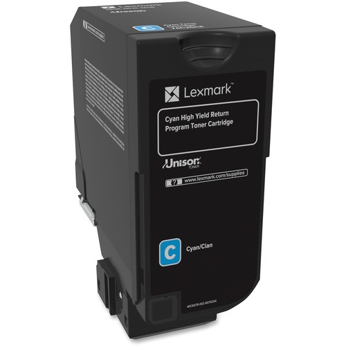 Lexmark Unison Original Toner Cartridge - Laser - High Yield - 12000 Pages - Cyan - 1 Each - Laser Toner Cartridges - LEX74C1HC0