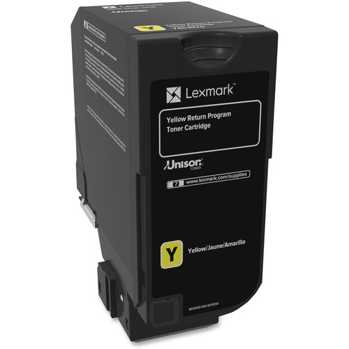 Lexmark Unison Original Toner Cartridge - Laser - Standard Yield - 3000 Pages - Yellow - 1 Each - Laser Toner Cartridges - LEX74C10Y0