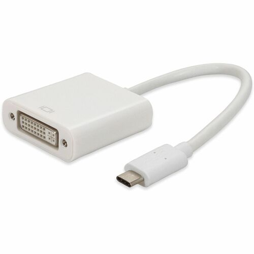 AddOn USB/DVI Video/Data Transfer Cable - 7.9" DVI/USB Video/Data Transfer Cable for Monitor, Notebook, MacBook, Video Device, Projector - First End: 1 x USB 3.1 Type C - Male - Second End: 1 x 29-pin DVI-I Digital Video - Female - White - 5
