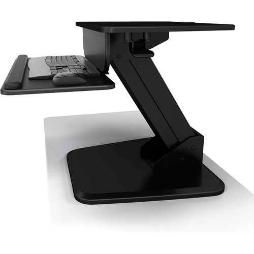 Atdec Sit-Stand Riser - Freestanding - Total load capacity of 28.6 lbs.; Keyboard and Mouse tray: 23.6" x 9.6"; Freestandiing can be placed anywhere on desk and moved easily; Adjustable gas-strut assistance for smooth height re-positioning;