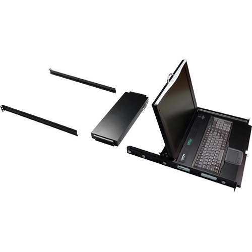 Black Box KVM Tray With Keyboard, Touchpad, And LCD Monitor - 16 Computer(s) - 17" LCDPS/2 PortUSB - 1 x VGA - Keyboard - 1U High - TAA Compliant