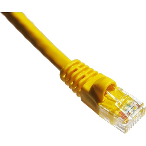 Axiom 50FT CAT6A 650mhz Patch Cable Molded Boot (Yellow) - 50 ft Category 6a Network Cable for Network Device - First End: 1 x RJ-45 Network - Male - Second End: 1 x RJ-45 Network - Male - 10 Gbit/s - Patch Cable - Gold Plated Connector - 24 AWG - Yellow
