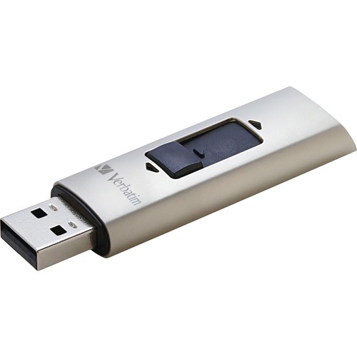 Verbatim 256GB Store 'n' Go Vx400 USB 3.0 Flash Drive - Silver - 256 GB - USB 3.0 - Silver - Lifetime Warranty - 1 Each - USB Drives - VER47691