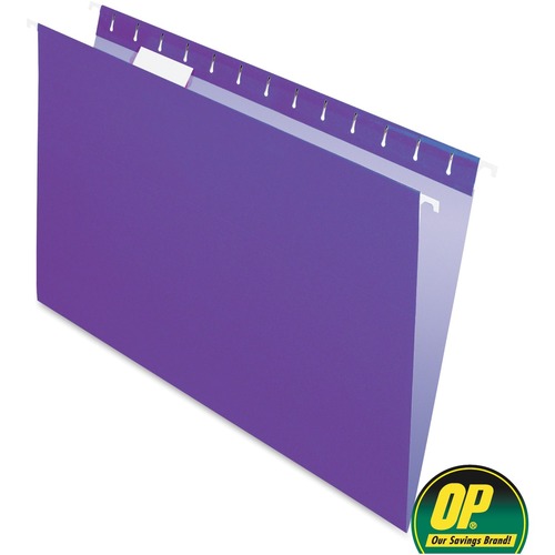 OP Brand Legal Recycled Hanging Folder - 8 1/2" x 14" - Violet - 25 / Box - Color Hanging Folders - OPB30520