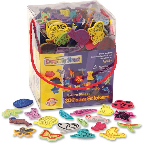 Creativity Street Nature Shapes 3D Foam Stickers - Recommended For 5 Year - 1 Each - Assorted - Foam