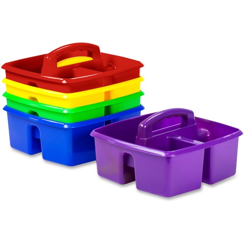 Storex Classroom Caddy - 3 Compartment(s) - 5.3" Height x 9.3" Width x 9.3" Depth - 50% Recycled - Assorted