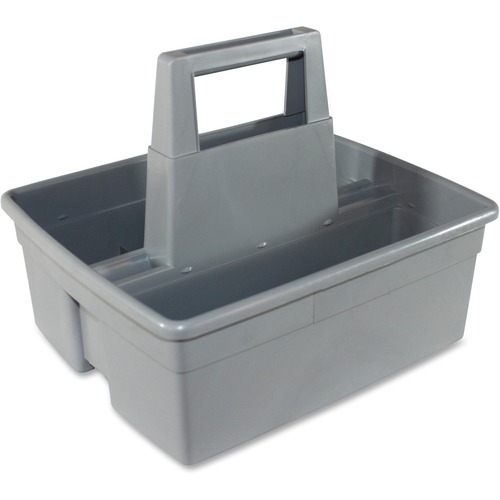 Impact Maids' Basket - 2 Compartment(s) - 10.10" Height x 11.10" Width12.90" Length - Handle, Heavy Duty - Gray - Plastic - 1 Each