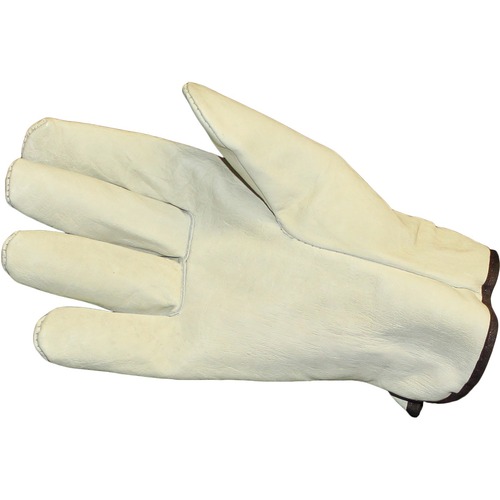 ProGuard Grain Leather Drivers Unlined Style - X-Large Size - Cream - Elastic Back - For Material Handling, Warehouse, Shipping