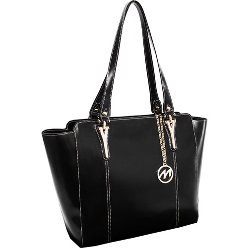 McKleinUSA Leather Ladies' Tote with Tablet Pocket - Top Grain Leather Body - 13" Height x 14" Width x 6" Depth - 1 Each