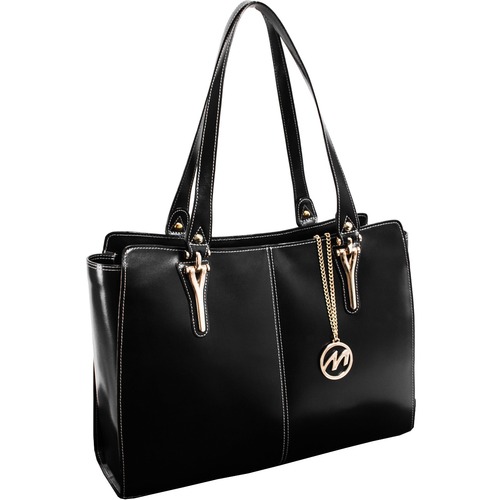 McKleinUSA Leather Ladies' Tote with Tablet Pocket - Top Grain Leather Body - 12" Height x 16.8" Width x 5" Depth - 1 Each