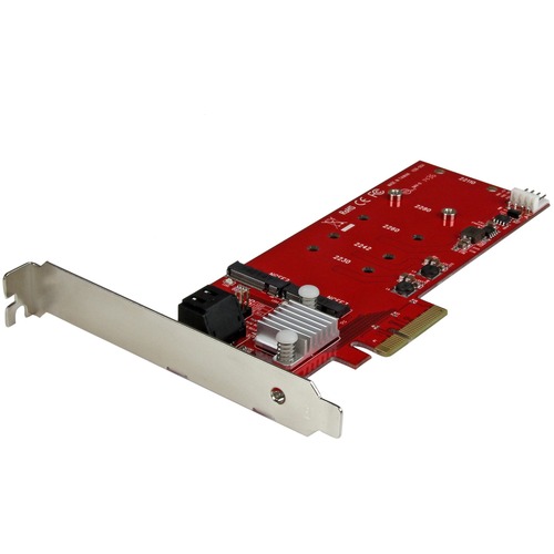 StarTech.com 2x M.2 NGFF SSD RAID Controller Card plus 2x SATA III Ports - PCIe - Two Slot PCI Express M.2 RAID Card plus Two SATA Ports - Add 2 Next Generation Form Factor M.2 SSDs & 2 SATA ports to your PC through PCIe - 2x M.2 NGFF SSD RAID Controller 