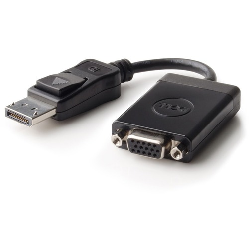 Dell DisplayPort/VGA Video Cable - 7" DisplayPort/VGA Video Cable for Video Device, Projector, Monitor, Workstation, Notebook, HDTV - First End: 1 x DisplayPort 1.1a Digital Audio/Video - Male - Second End: 1 x 15-pin HD-15 - Female - Supports up to 1920 