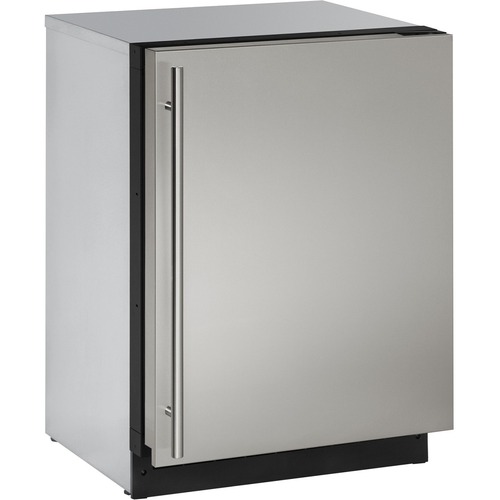 U-Line 2224R 24" Solid Door Refrigerator - 4.90 ft³ - Undercounter - Reversible - 4.90 ft³ Net Refrigerator Capacity - 120 V AC - 240 kWh per Year - Stainless Steel - Stainless - Built-in