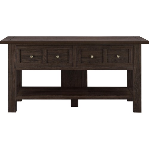 Altra Furniture Pillars Apothecary 55" TV Stand and Console Table, Cherry - Up to 55" Screen Support - 95 lb Load Capacity - Flat Panel Display Type Supported - 30" Height x 59.4" Width x 19.5" Depth - Floor - Laminated, Warm Cherry, Wood Grain - Paper, E
