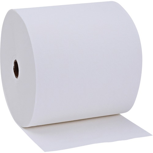 Genuine Joe Solutions 1-ply Hardwound Towels - 1 Ply - 7" x 600 ft - 0.98" (24.89 mm) Core - White - Virgin Fiber - 6 / Carton