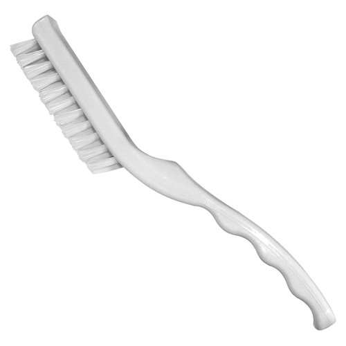 Impact Tile/Grout Cleaning Brush - Nylon Bristle - 3.50" Brush Face - 9" Handle Length - 9" Overall Length - Plastic Handle - 12 / Carton - White
