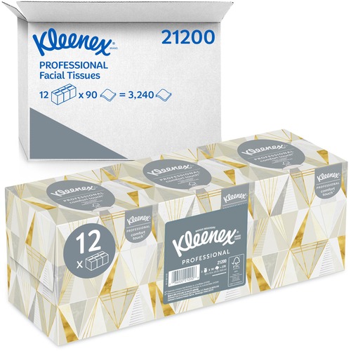 Kleenex Professional Facial Tissue Cube for Business - 8.30" x 7.80" - White - Soft, Absorbent - For Face - 90 Per Box - 36 / Carton