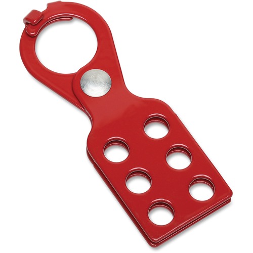 SKILCRAFT Lockout/Tagout Hasp - Heavy Duty, Pry Resistant - Steel - Red
