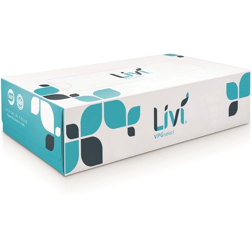Livi Solaris Paper 2-ply Facial Tissue - 2 Ply - 8.37" x 8.07" - White - Virgin Fiber - 100 Per Box - 30 / Carton