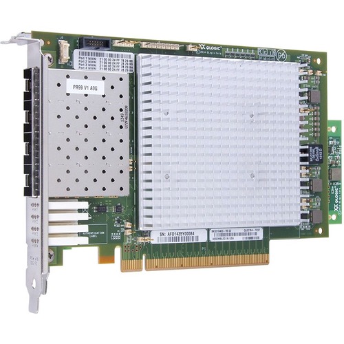 QLogic QLE2764 Quad-port Gen 6 Fibre Channel, Full Height PCIe Card - PCI Express 3.0 x8 - 32 Gbit/s - 4 x Total Fibre Channel Port(s) - Plug-in Card