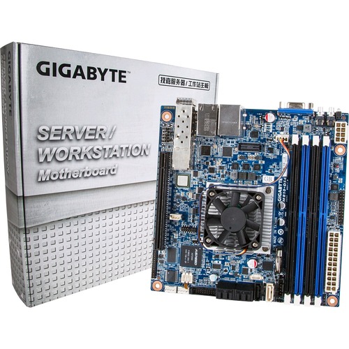 Gigabyte MB10-DS4 Server Motherboard - Intel Chipset - Socket BGA-1667 - Mini ITX - Intel Xeon D-1541 - 32 GB DDR4 SDRAM Maximum RAM - UDIMM, RDIMM, DIMM - 4 x Memory Slots - Gigabit Ethernet - 6 x SATA Interfaces