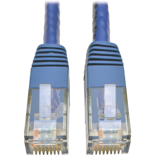 Tripp Lite 50ft Cat6 Gigabit Molded Patch Cable RJ45 M/M 550MHz 24 AWG Blue - Category 6 for Network Device, Router, Modem, Blu-ray Player, Printer, Computer - 128 MB/s - Patch Cable - 50 ft - 1 x RJ-45 Male Network - 1 x RJ-45 Male Network - Gold-plated 