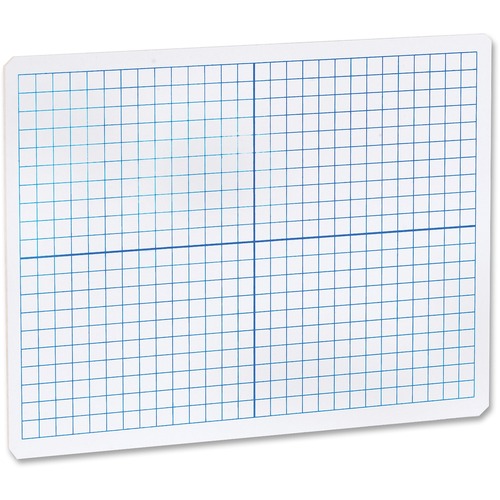 Flipside Grid Side/Plain Side Dry Erase Lap Board - 12" (1 ft) Width x 9" (0.8 ft) Height - White Surface - Rectangle - Portable - 1 Each