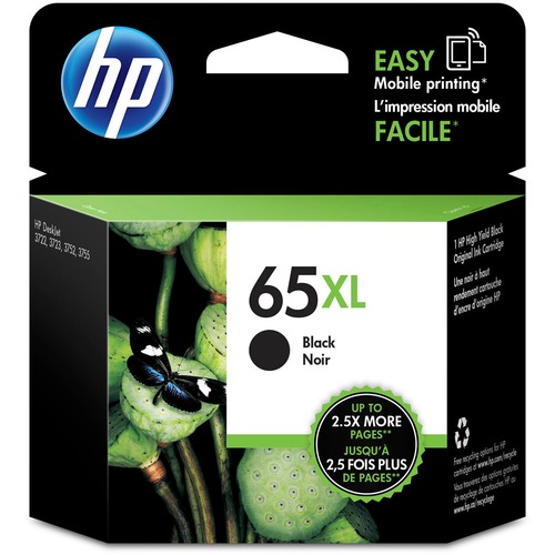 HP 65XL (N9K04AN) Original High Yield Inkjet Ink Cartridge - Black - 1 Each - 300 Pages