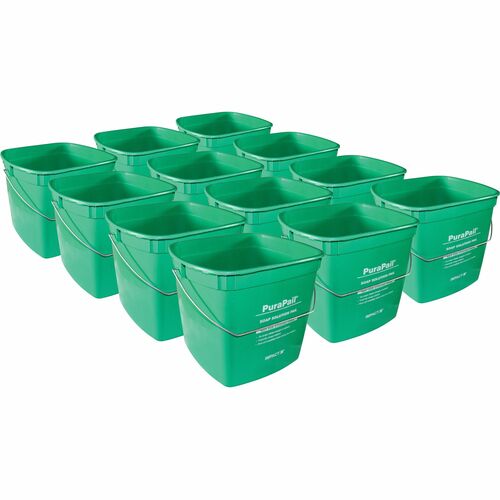 PuraPail Utility Cleaning Bucket - 1.50 gal - 7.7" x 8.1" - Green - 12 / Carton