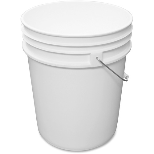 Impact 5-gallon Utility Pail - 5 gal - Handle, Comfortable, Acid Resistant, Alkali Resistant, Chemical Resistant, Durable - 14.5" x 11.1" - Steel, Polyethylene - White - 10 / Carton