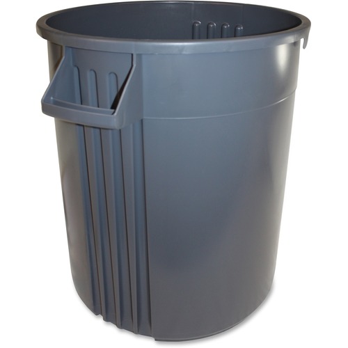 Gator Plus 32-gallon Vented Container - 32 gal Capacity - Round - Crush Resistant, Handle, Vented - 28.5" Height x 25.6" Width - Plastic, Polyethylene - Gray - 6 / Carton