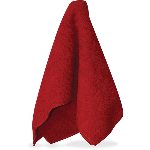 Impact Red Microfiber Cleaning Cloths - 16" Length x 16" Width - 15 / Carton - Red