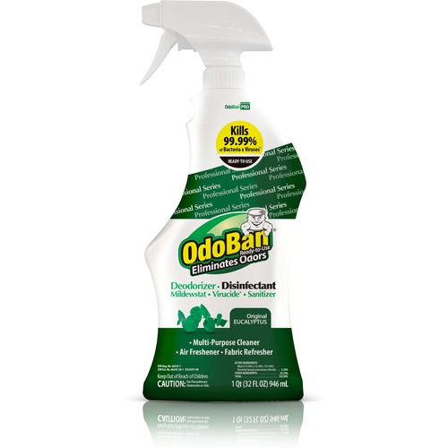 OdoBan Eucalyptus Deodorizer Disinfectant Spray - Ready-To-Use - 32 fl oz (1 quart) - Eucalyptus Scent - 1 Each - Deodorize, Disinfectant, Residue-free - Green